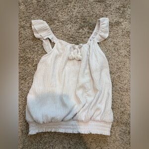 White Ruffle Tank Top